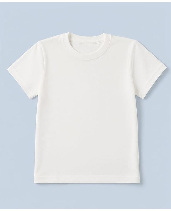 Pine Kids Cotton Knit Solid T-Shirts with Half Sleeves Pack of 3 - White