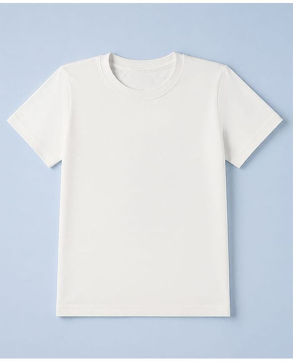 Pine Kids Cotton Knit Solid T-Shirts with Half Sleeves Pack of 3 - White