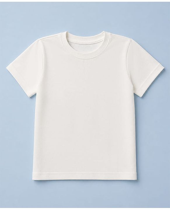 Pine Kids Cotton Knit Solid T-Shirts with Half Sleeves Pack of 3 - White