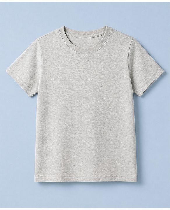 Pine Kids Cotton Knit Half Sleeves Solid T-Shirts Pack Of 3 - Grey