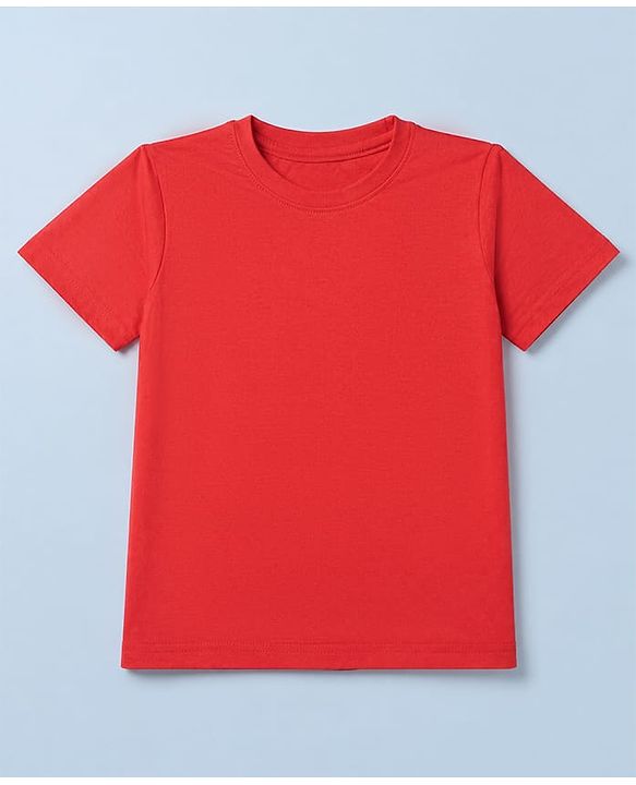 Pine Kids Cotton Knit Solid Half Sleeves T-Shirts Pack of 3 - Red, Black & White