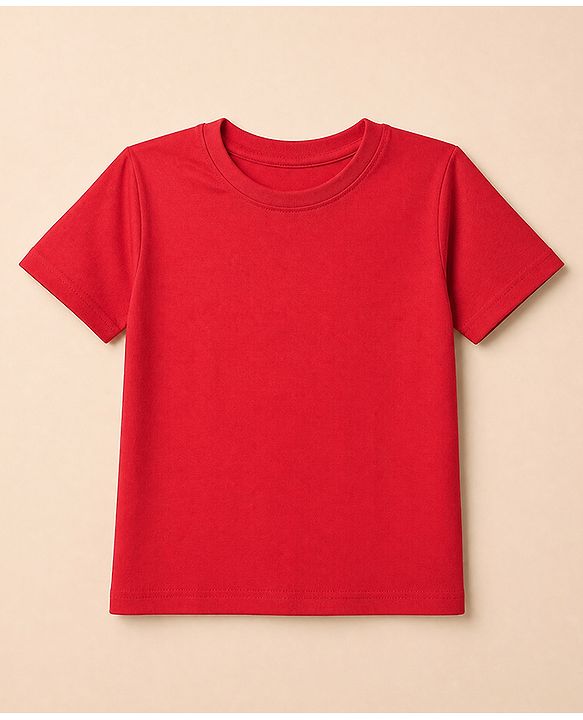 Pine Kids Cotton Knit Half Sleeves Solid T-Shirt Pack Of 5 - Black Red Navy Blue White & Grey