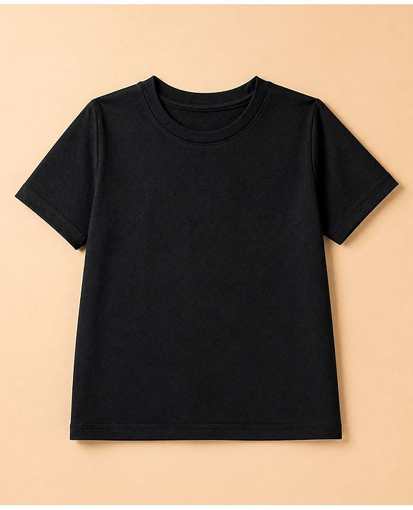 Pine Kids Cotton Knit Half Sleeves Solid T-Shirt Pack Of 5 - Black Red Navy Blue White & Grey