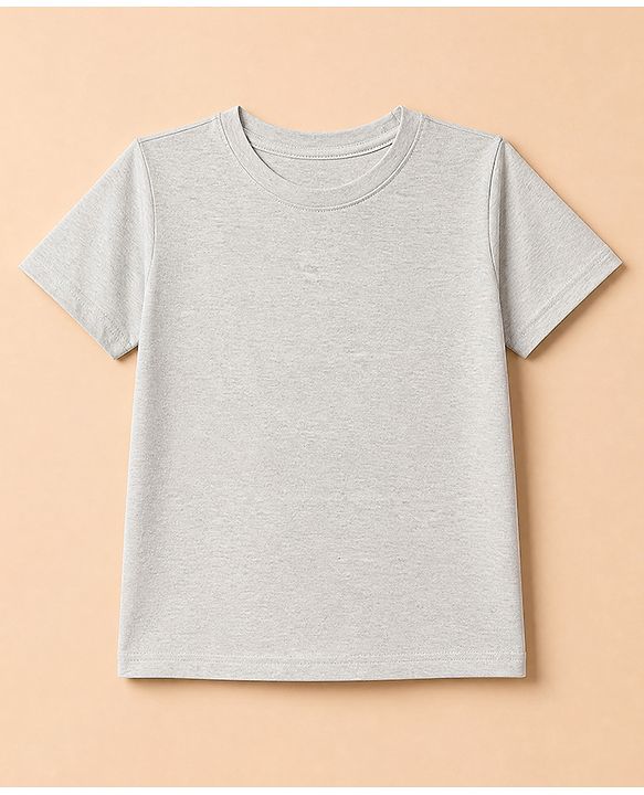 Pine Kids Cotton Knit Half Sleeves Solid T-Shirt Pack Of 5 - Black Red Navy Blue White & Grey
