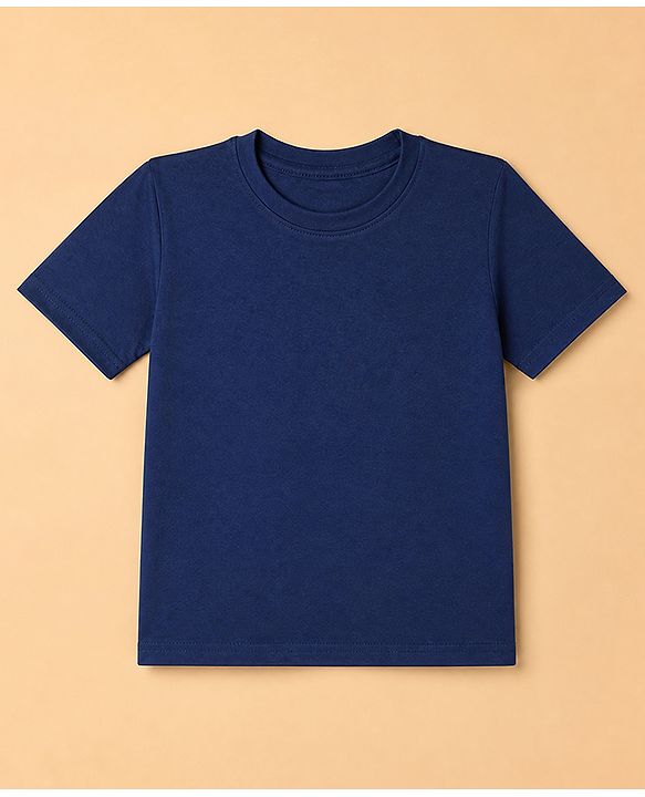 Pine Kids Cotton Knit Half Sleeves Solid T-Shirt Pack Of 5 - Black Red Navy Blue White & Grey