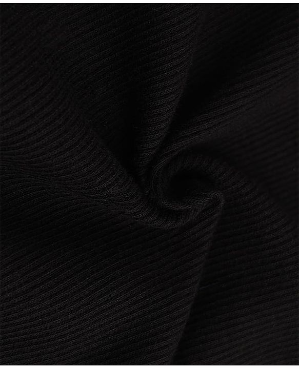 Babyhug Cotton Knit Winter T-shirt with Turtle Neck Full Sleeves in Black