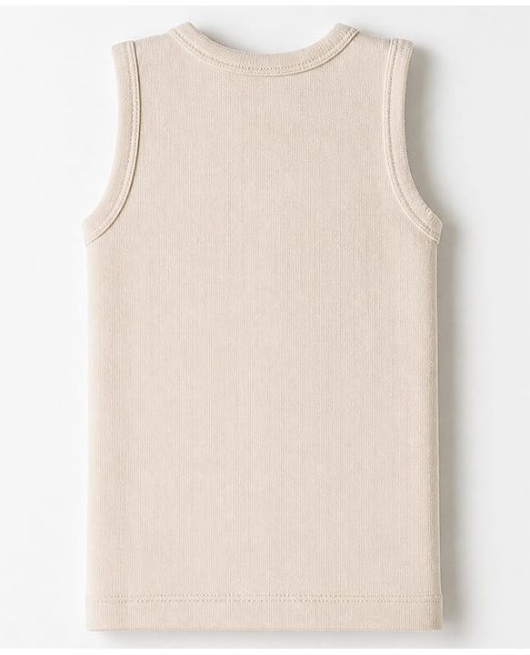Babyhug Disney Interlock Knit Sleeveless Thermal Inner Wear with Ariel & Text Print - Light Peach