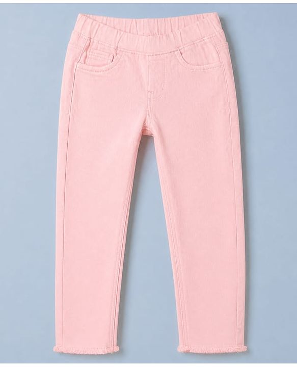 Pine Kids Denim Woven Ankle Length Jeggings in Peach