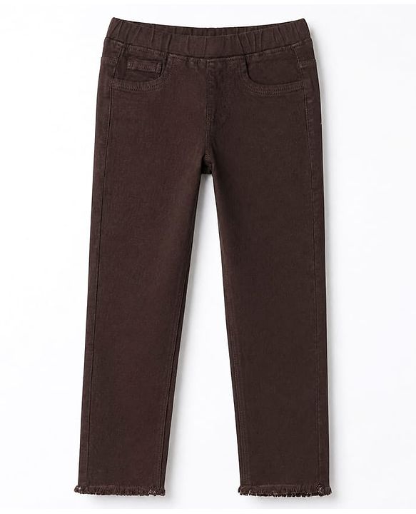 Pine Kids Denim Woven Ankle Length Jeggings in Brown