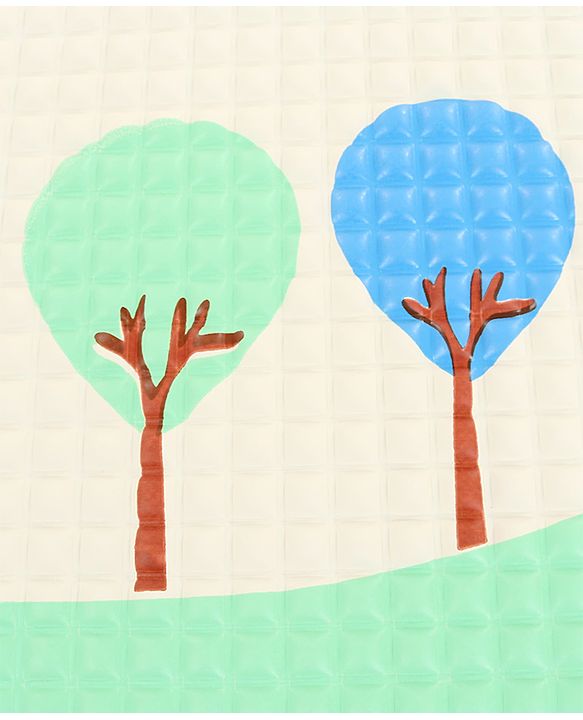 Babyhug Air Filled Water-Resistant Diaper Changing & Massage Mat Animal Print - White | Made from Natural Rubber | Cushioned | Foldable | Multi-Purpose Baby Mat