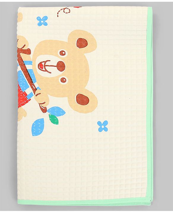 Babyhug Air Filled Water-Resistant Diaper Changing & Massage Mat Animal Print - White | Made from Natural Rubber | Cushioned | Foldable | Multi-Purpose Baby Mat