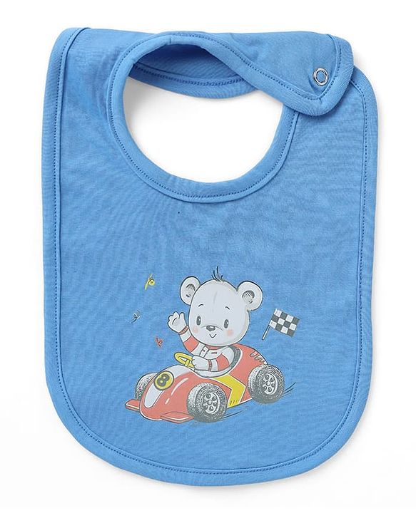 Babyhug 100% Cotton Baby Bibs Animal Prints - Set of 5| Soft & Comfortable| Button Closure| Feeding & Drooling| Easy to Wear| Machine Washable| Newborn & Infant Feeding Essential