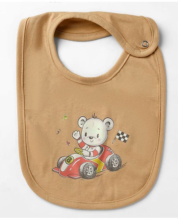 Babyhug 100% Cotton Baby Bibs Animal Prints - Set of 5| Soft & Comfortable| Button Closure| Feeding & Drooling| Easy to Wear| Machine Washable| Newborn & Infant Feeding Essential