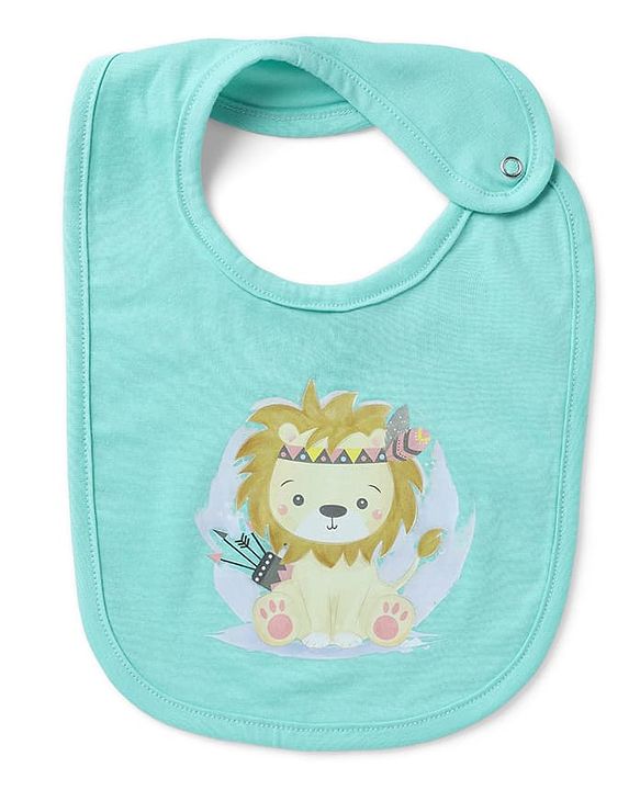 Babyhug 100% Cotton Baby Bibs Animal Prints - Set of 5| Soft & Comfortable| Button Closure| Feeding & Drooling| Easy to Wear| Machine Washable| Newborn & Infant Feeding Essential