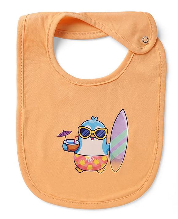 Babyhug 100% Cotton Baby Bibs Animal Prints - Set of 5| Soft & Comfortable| Button Closure| Feeding & Drooling| Easy to Wear| Machine Washable| Newborn & Infant Feeding Essential