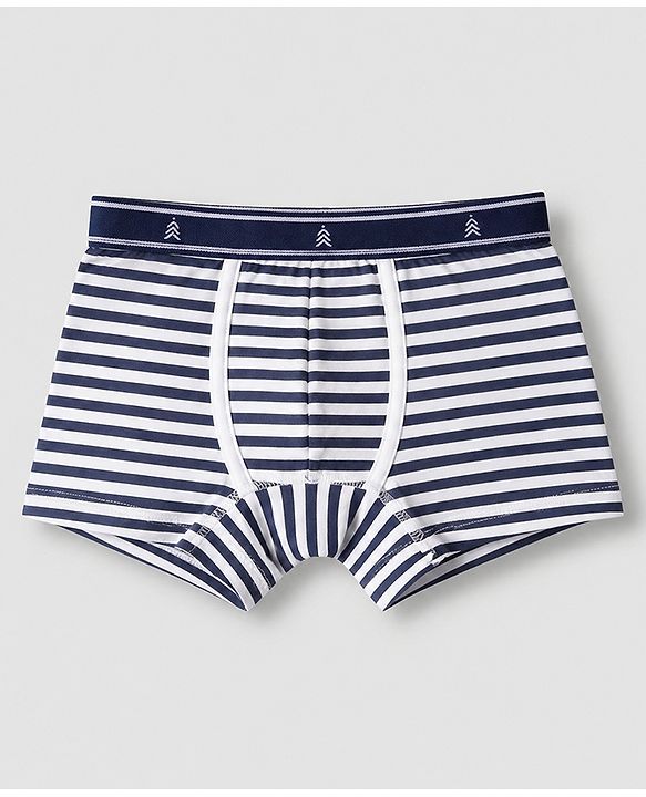 Pine Kids Cotton Elastane Knit Striped Trunks Pack of 3 - Blue Orange