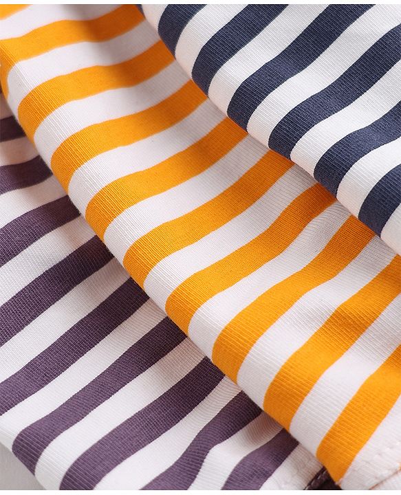 Pine Kids Cotton Elastane Knit Striped Trunks Pack of 3 - Blue Orange