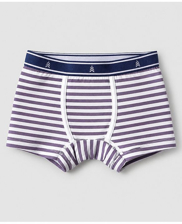 Pine Kids Cotton Elastane Knit Striped Trunks Pack of 3 - Blue Orange