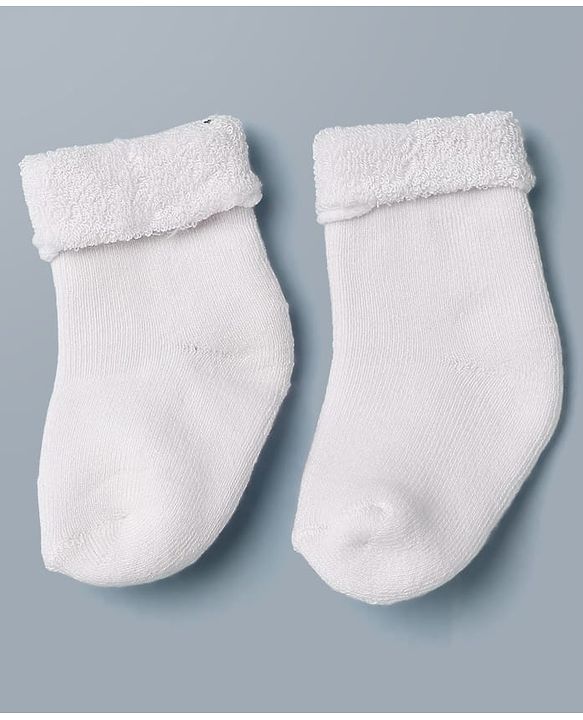 Cute Walk By Babyhug Anti-Bacterial Terry Knit Ankle Length Socks With Star Design Pack Of 3- Pink & White