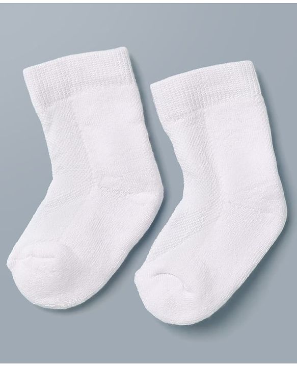 Cute Walk By Babyhug Anti-Bacterial Terry Knit Ankle Length Solid Socks Pack Of 3- White