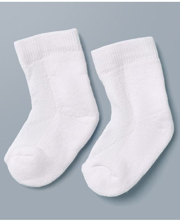 Cute Walk By Babyhug Anti-Bacterial Terry Knit Ankle Length Solid Socks Pack Of 3- White