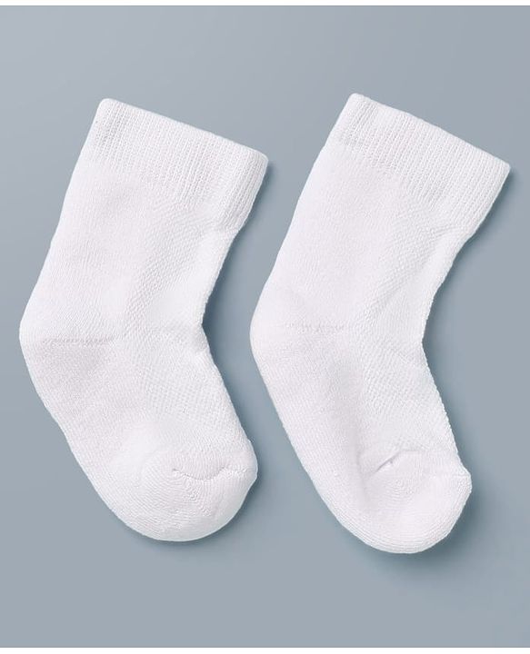 Cute Walk By Babyhug Anti-Bacterial Terry Knit Ankle Length Solid Socks Pack Of 3- White