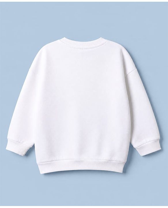 Babyhug Disney 100% Cotton Terry Knit Full Sleeves Sweatshirt With Drop Shoulder Sleeves And Dalmatians Applique - White