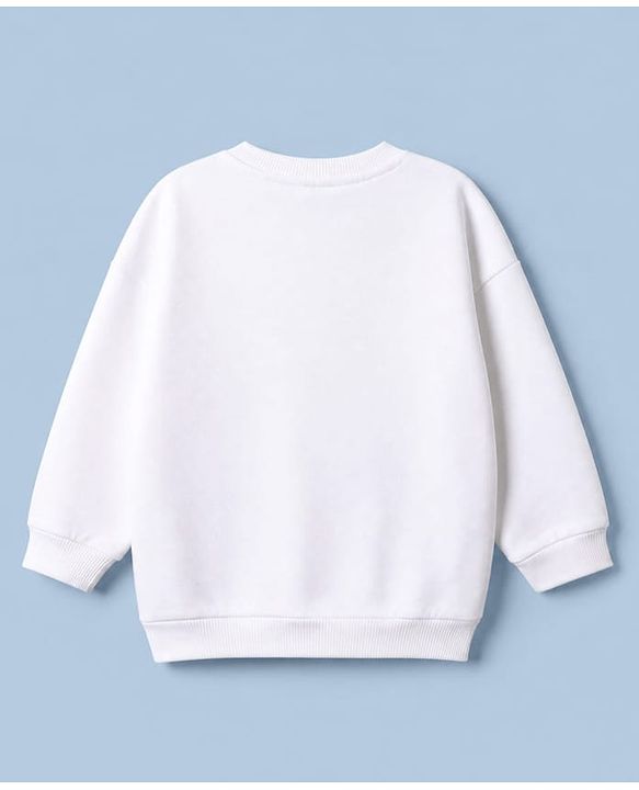 Babyhug Disney 100% Cotton Terry Knit Full Sleeves Sweatshirt With Drop Shoulder Sleeves And Dalmatians Applique - White