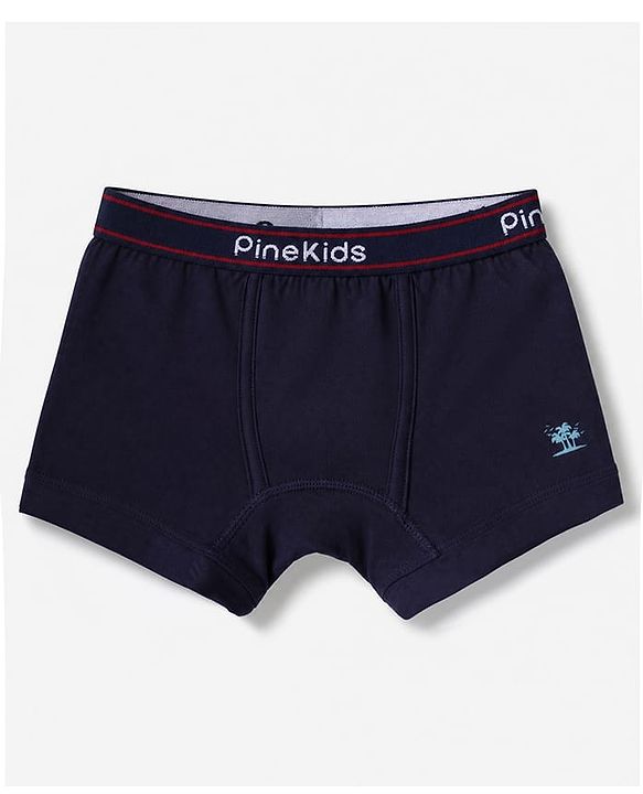 Pine Kids Cotton Knit Trunks with Stripe & Abstract Print Pack of 3 - Black & Blue