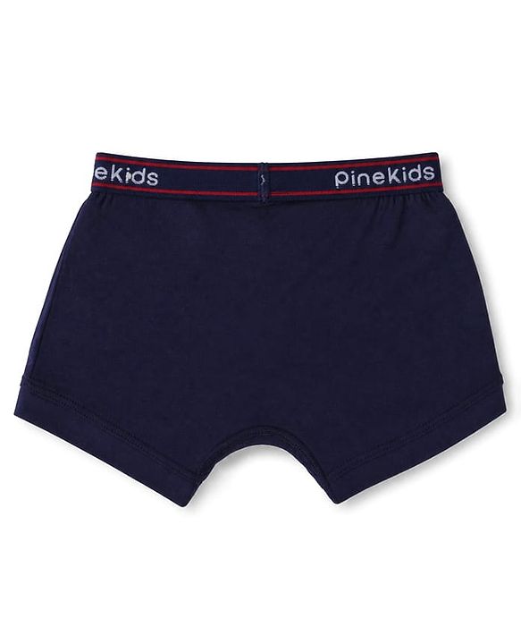 Pine Kids Cotton Knit Trunks with Stripe & Abstract Print Pack of 3 - Black & Blue