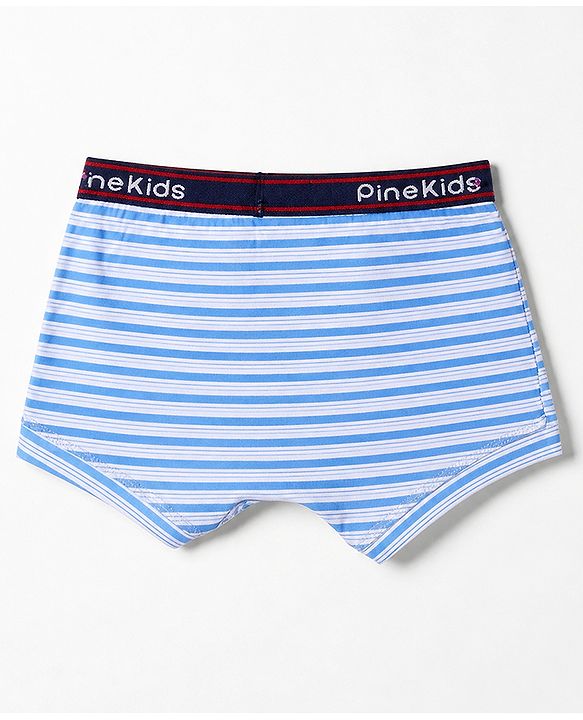 Pine Kids 100% Cotton Knit Printed Trunks Pack of 3 - Blue
