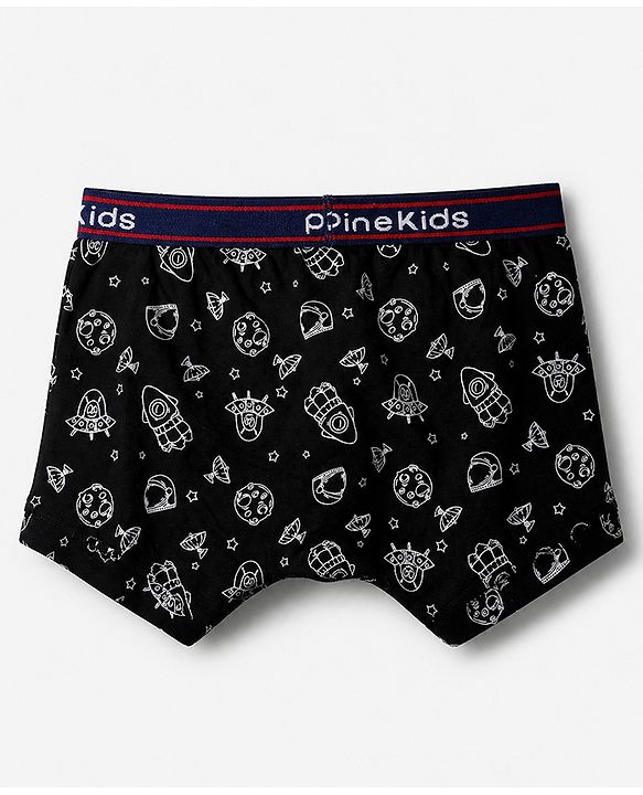 Pine Kids 100% Cotton Knit Printed Trunks Pack of 3 - Blue