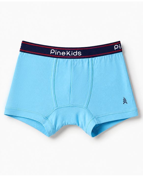 Pine Kids 100% Cotton Knit Printed Trunks Pack of 3 - Blue