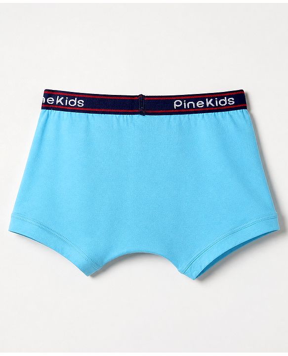 Pine Kids 100% Cotton Knit Printed Trunks Pack of 3 - Blue
