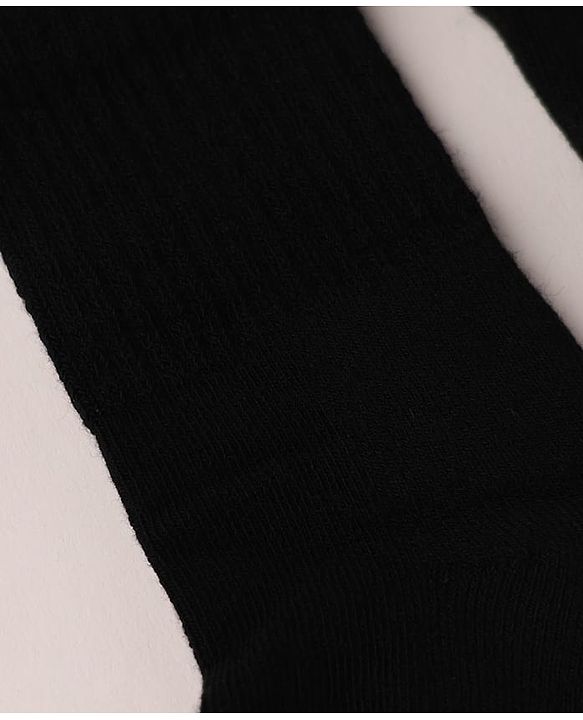 Cute Walk By Babyhug Cotton Terry Knit Ankle Length Solid Socks With Anti-Bacterial - Black