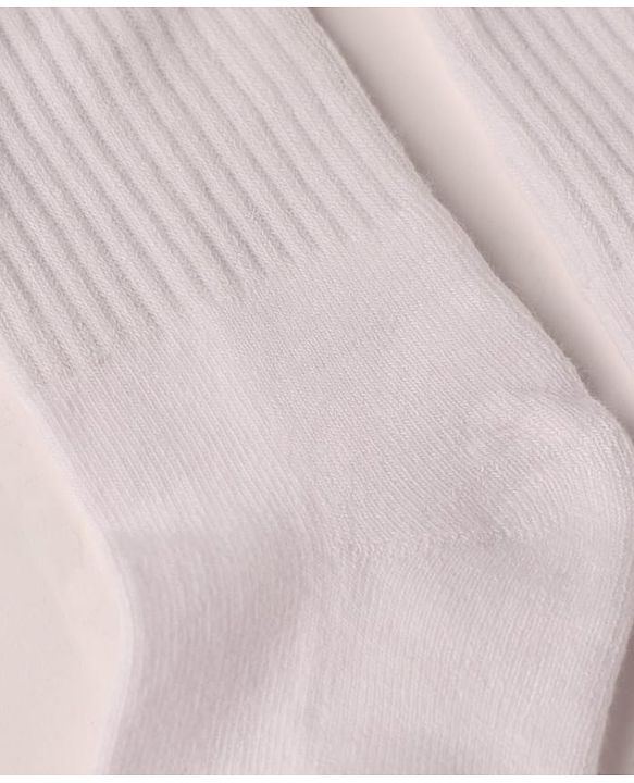 Cute Walk By Babyhug Cotton Terry Knit Ankle Length Solid Socks With Anti-Bacterial - White