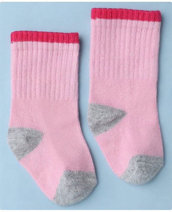 Cute Walk by Babyhug Knit Calf Length Anti Bacterial Socks Pack of 3 - White & Pink