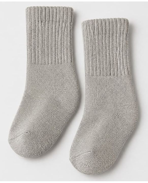 Cute Walk By Babyhug Cotton Terry Knit Ankle Length Solid Socks With Anti-Bacterial Pack of 3 -White Red & Grey