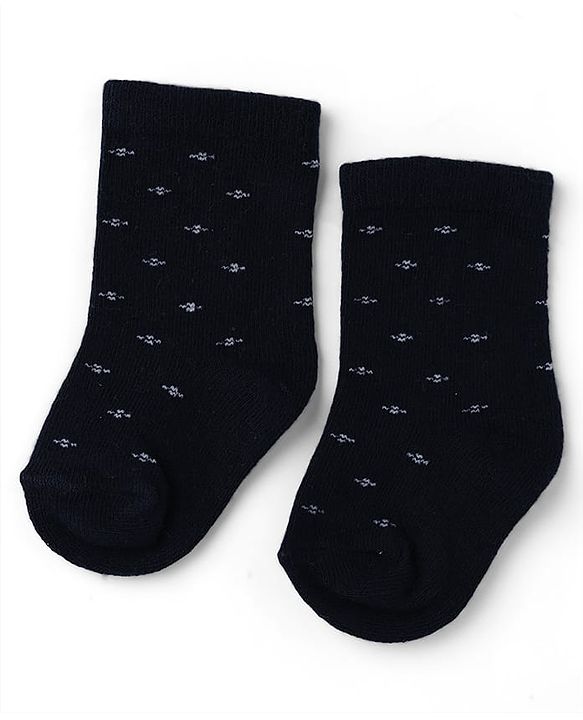 Cute Walk by Babyhug Knit Calf Length Anti Bacterial Designed ed Socks Pack of 3 - Black, Grey & Yellow