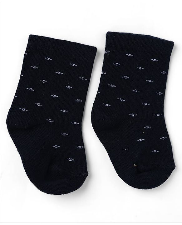 Cute Walk by Babyhug Knit Calf Length Anti Bacterial Designed ed Socks Pack of 3 - Black, Grey & Yellow