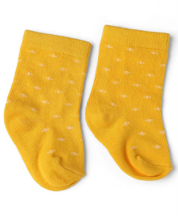 Cute Walk by Babyhug Knit Calf Length Anti Bacterial Designed ed Socks Pack of 3 - Black, Grey & Yellow