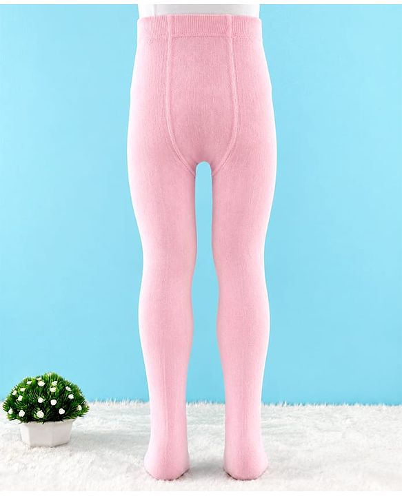 Cute Walk by Babyhug Knit Anti Bacterial Solid Tights - Pink