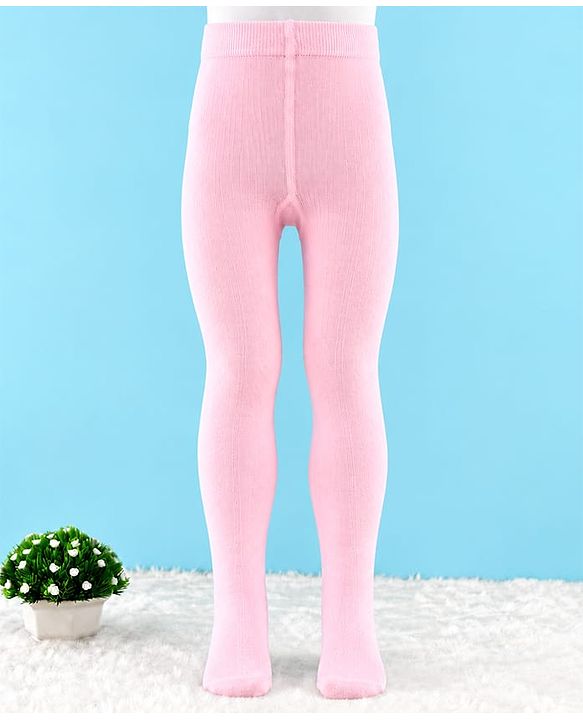 Cute Walk by Babyhug Knit Anti Bacterial Solid Tights - Pink