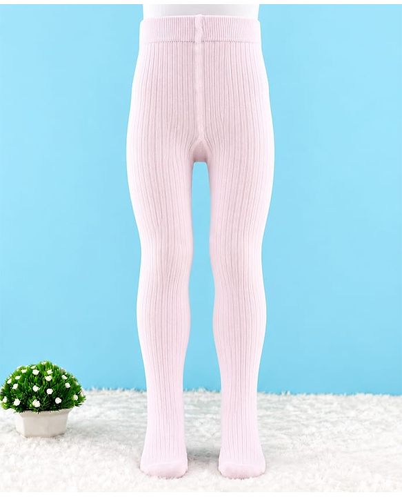 Cute Walk by Babyhug Knit Anti Bacterial Solid Tights - Pink
