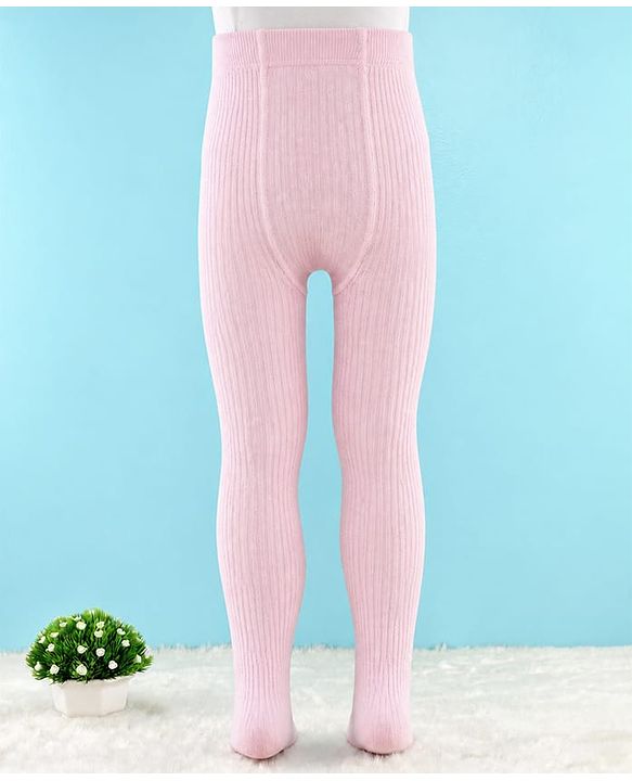 Cute Walk by Babyhug Knit Anti Bacterial Solid Tights - Pink