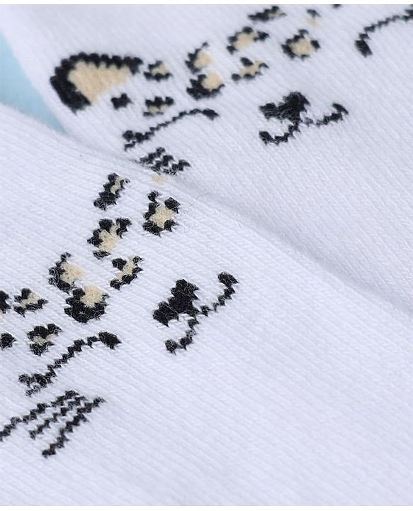 Cute Walk by Babyhug Knit Anti Bacterial Regular Tights With Tiger Design - White