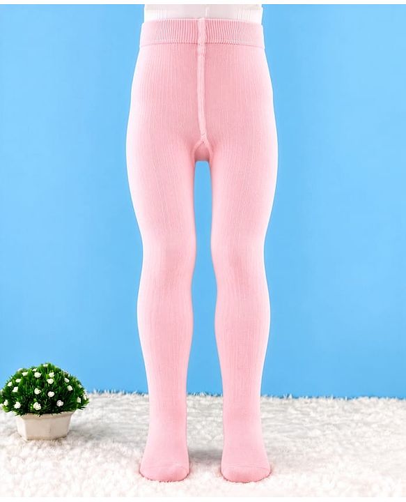Cute Walk by Babyhug Cotton Knit Solid Tights in Pink