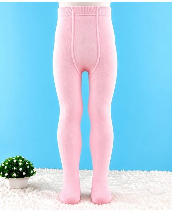 Cute Walk by Babyhug Cotton Knit Solid Tights in Pink