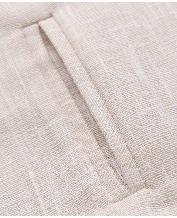Babyhug Woven Full Sleeves Striped Party Suit - Beige
