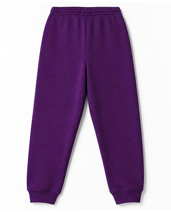 Pine Kids Cotton Mix Knit Full Sleeves Vest & Pant Thermal Set in Purple